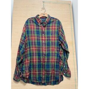 Ralph Lauren Plaid Button Down Shirt‎ Bliare Cotton Long Sleeve  XL